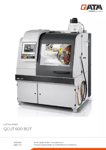 Product data sheet Qcut 600 BOT
