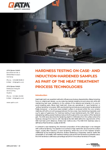 Hardness testing on steel