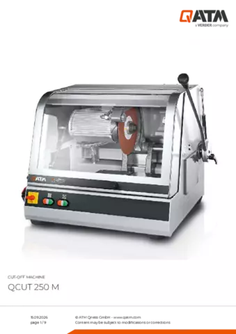 Product data sheet Qcut 250 M