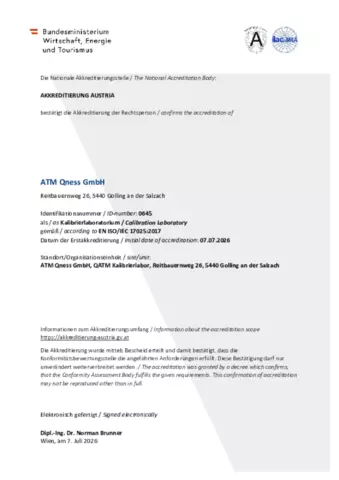 Akkreditierungsbestatigung Kalibrierlaboratorium