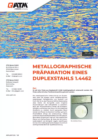 Metallographische Präparation eines Duplexstahls 1.4462