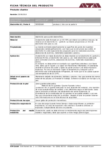 Electrolyte K1 (Part A)