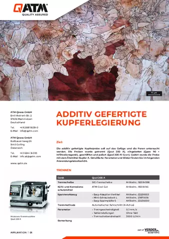 Additiv gefertigte Kupferlegierung