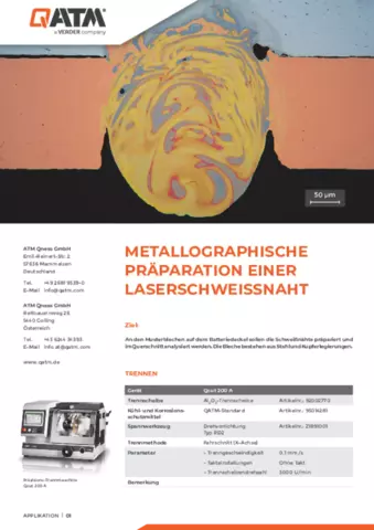 Metallographische Präparation einer Laserschweißnaht