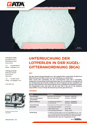 Untersuchung der Lotperlin in der Kugelgitteranordnung