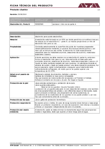 Electrolyte K1 (Part B)