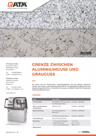 Grenze zwischen Aluminiumguss und Grauguss