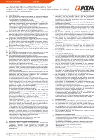 Allgemeine Geschäftsbedingungen für Service & Wartung