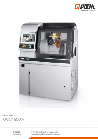 Scheda tecnica del prodotto Qcut 500 A