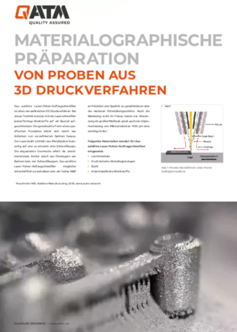 Materialographische Präparation von Proben aus 3D Druckverfahren