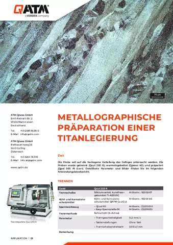 Metallographische Präparation einer Titanlegierung