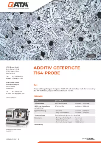 Additiv gefertigte Ti64-Probe