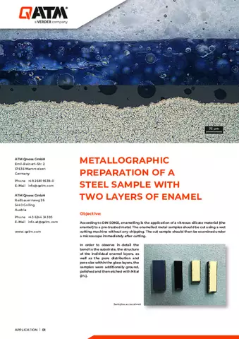 METALLOGRAPHIC PREPARATION OF A  STEEL SAMPLE WITH  TWO LAYERS OF ENAMEL