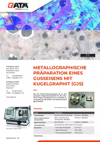Metallographische Präparation eines Gusseisens mit Kugelgraphit (GJS)