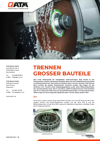Trennen großer Bauteile