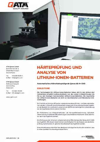 Härteprüfung und Analyse von Lithium-Ionen-Batterien