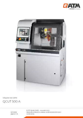Hoja de datos del producto Qcut 500 A