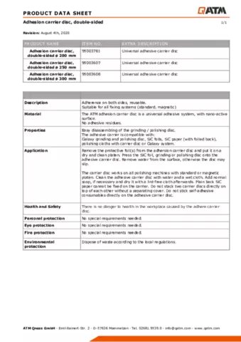 Adhesive carrier double-sided