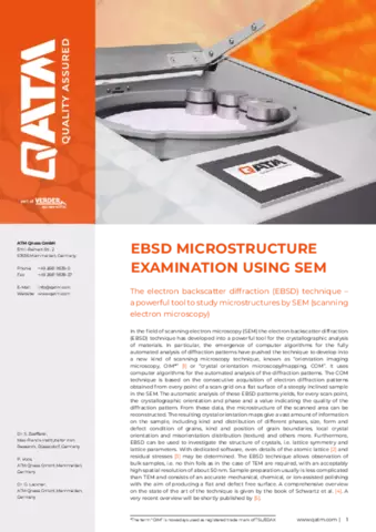 EBSD microstructure examination using SEM